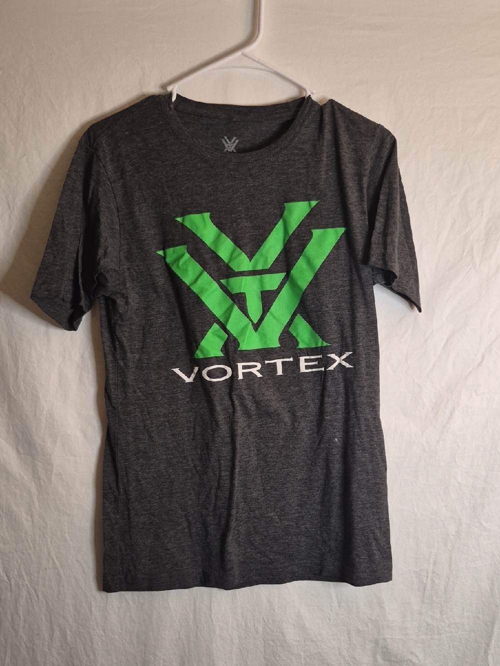 Vortex Men's Charcoal Short-Sleeve Tee with Green Logo